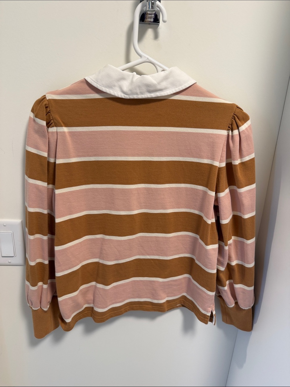 Veronica Beard Pink, Brown & White Striped Rugby Polo - Picture 3 of 3